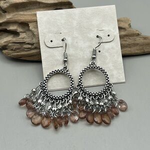 Elegant Silver and Brown Dangle Earrings
